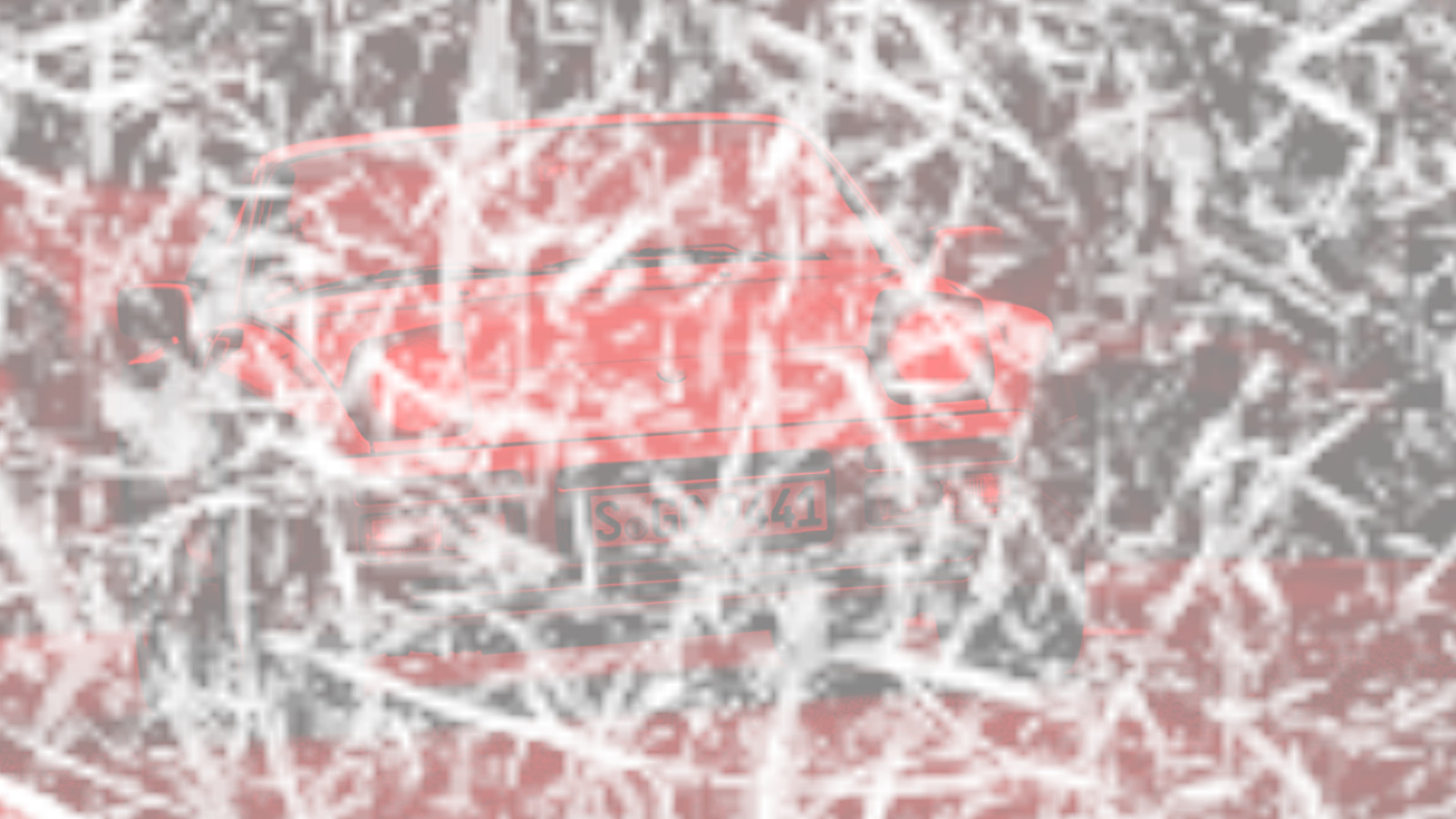 Une photo d'une porsche 944 avec uniquement la couleur rouge et un effet de verre raye